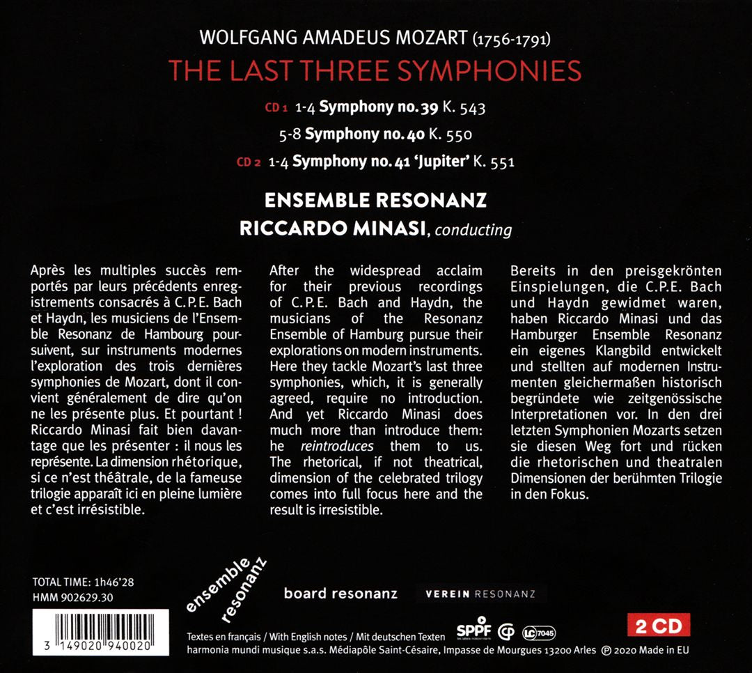 Mozart: Symphonies Nos. 39, 40 & 41 "Jupiter" cover art