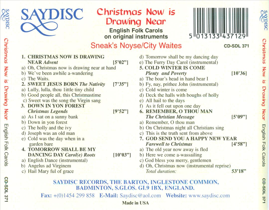 Christmas Now Is Drawing Near: English Folk Carols cover art
