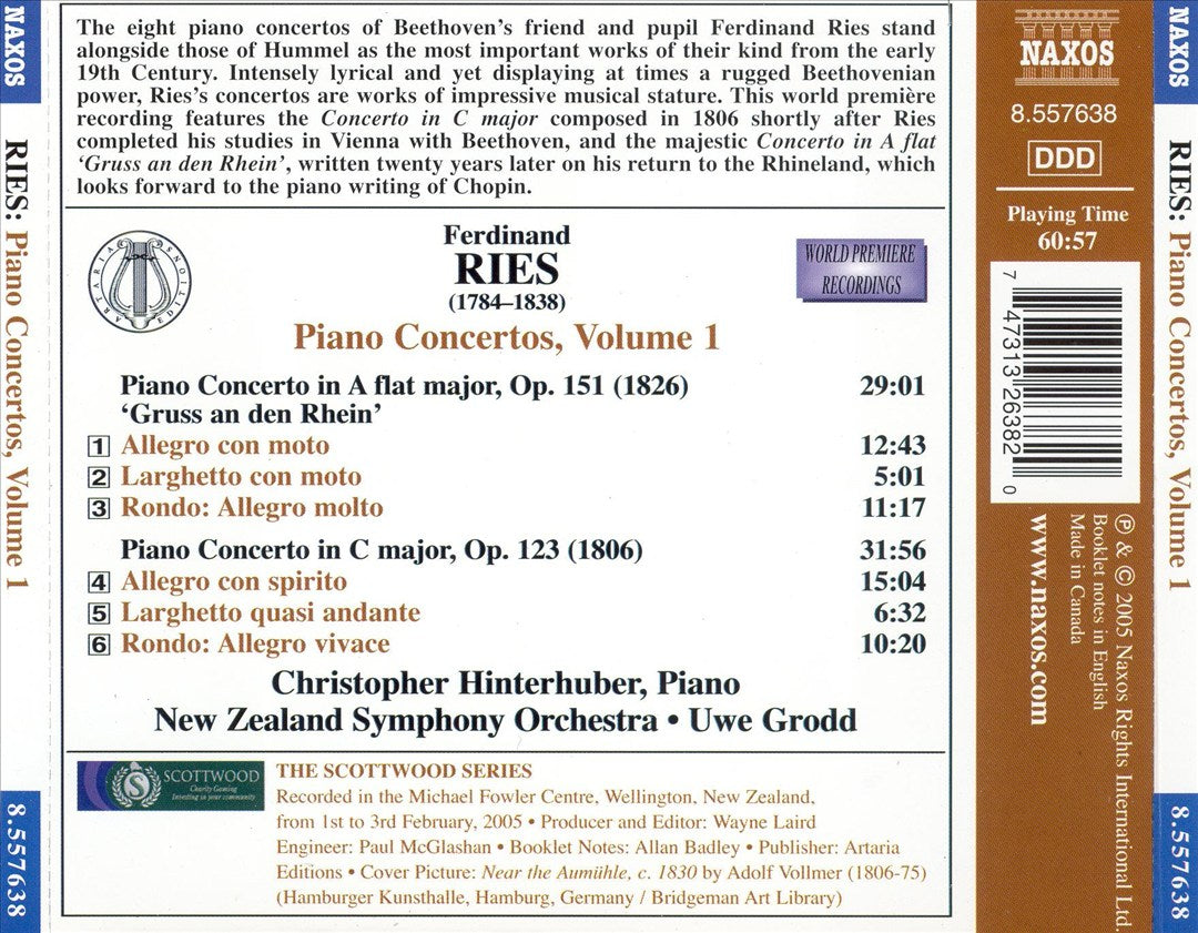 Ferdinand Ries: Piano Concertos Op. 123 (1806) & Op. 151 (1826) cover art