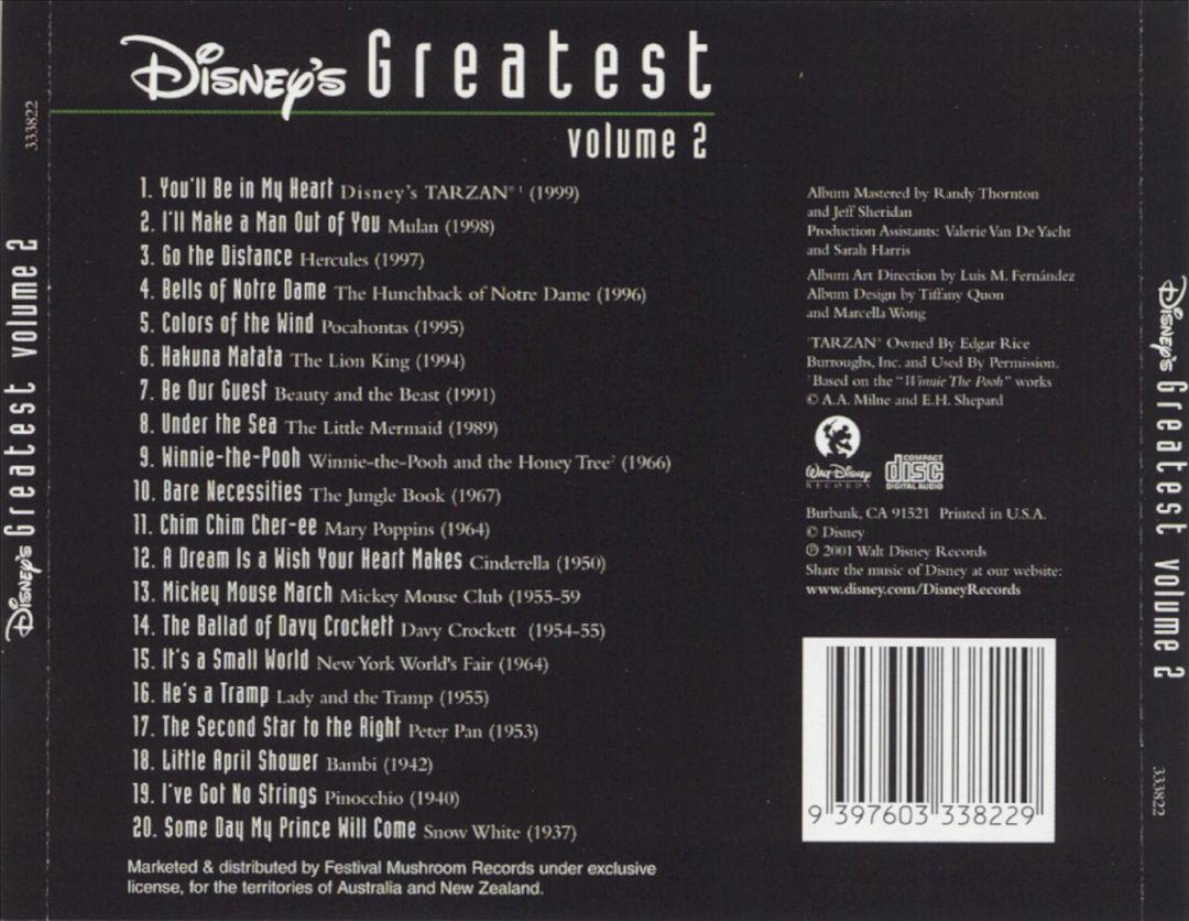Disney's Greatest, Vol. 2 cover art