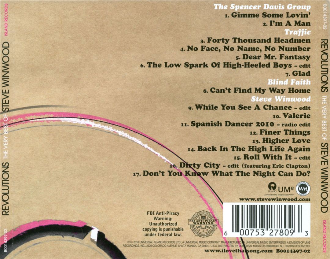 Revolutions: The Very Best of Steve Winwood cover art