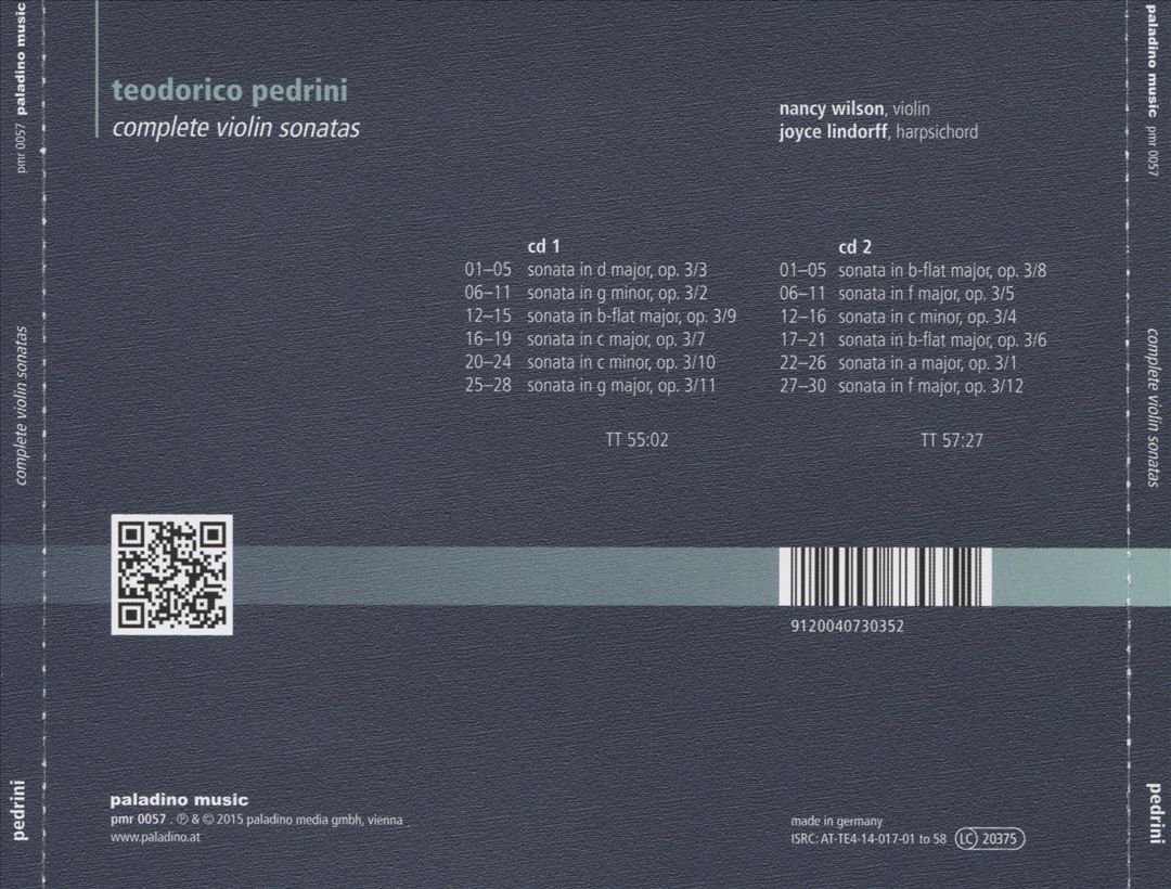 Pedrini: Complete Violin Sonatas cover art