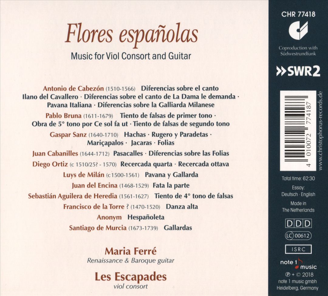 Flores Españolas: Music for Viol Consort and Guitar cover art