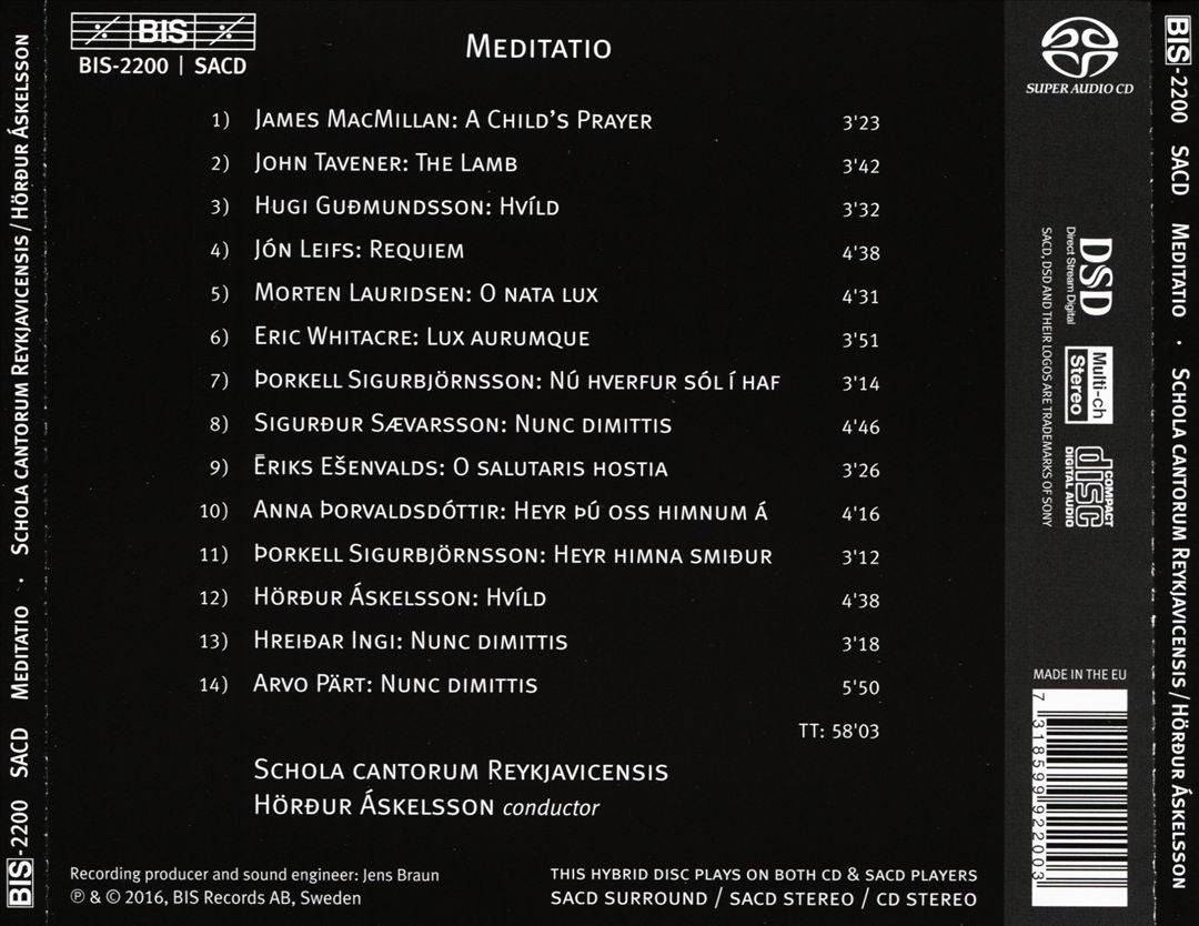 Meditatio: Music for Mixed Choir cover art