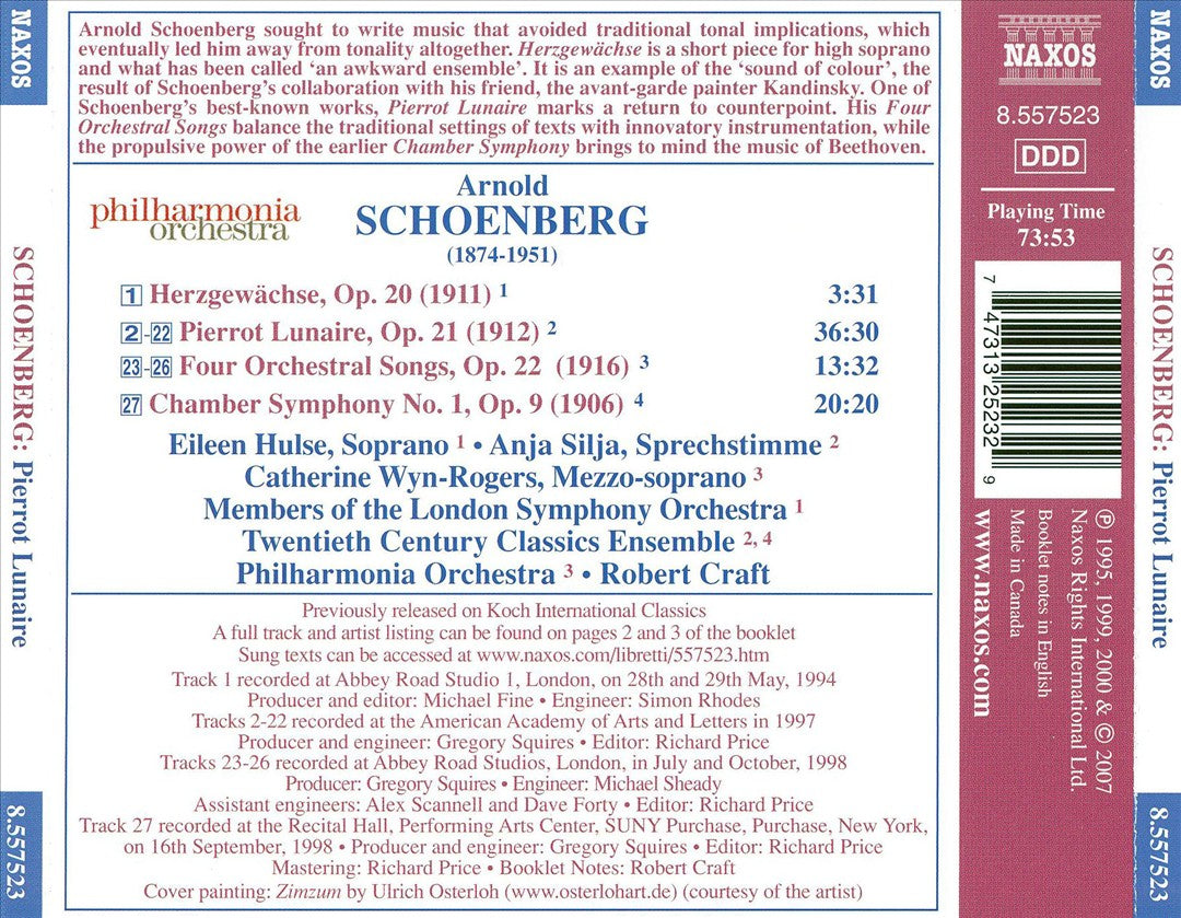 Arnold Schoenberg: Pierrot Lunaire cover art