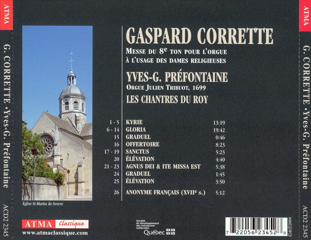 Gaspard Corrette: Messe du 8e ton pour l'orgue à l'usage des dames religieuses cover art