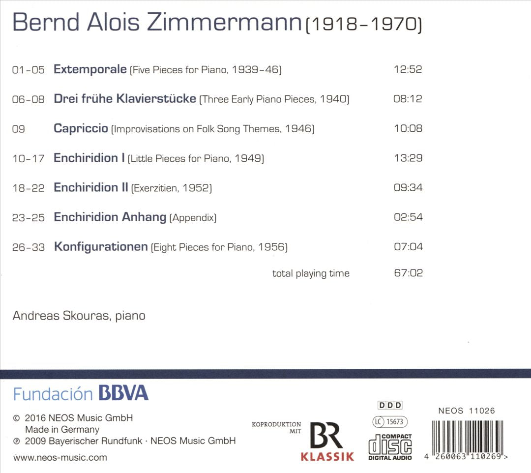Bernd Alois Zimmermann: Complete Works for Piano Solo cover art