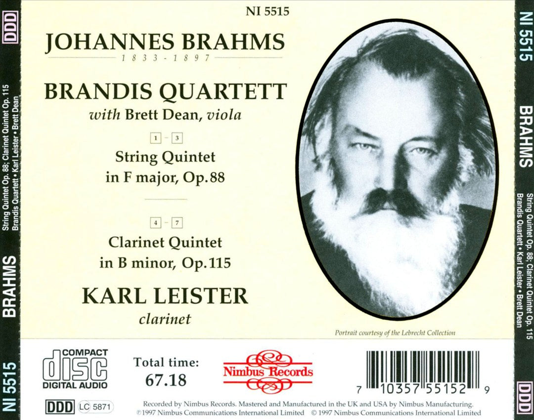 Brahms: String Quintet, Op. 88; Clarinet Quintet, Op. 115 cover art