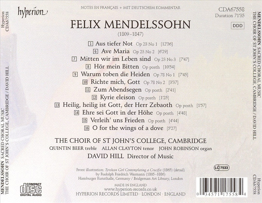 Mendelssohn: Sacred Choral Music cover art