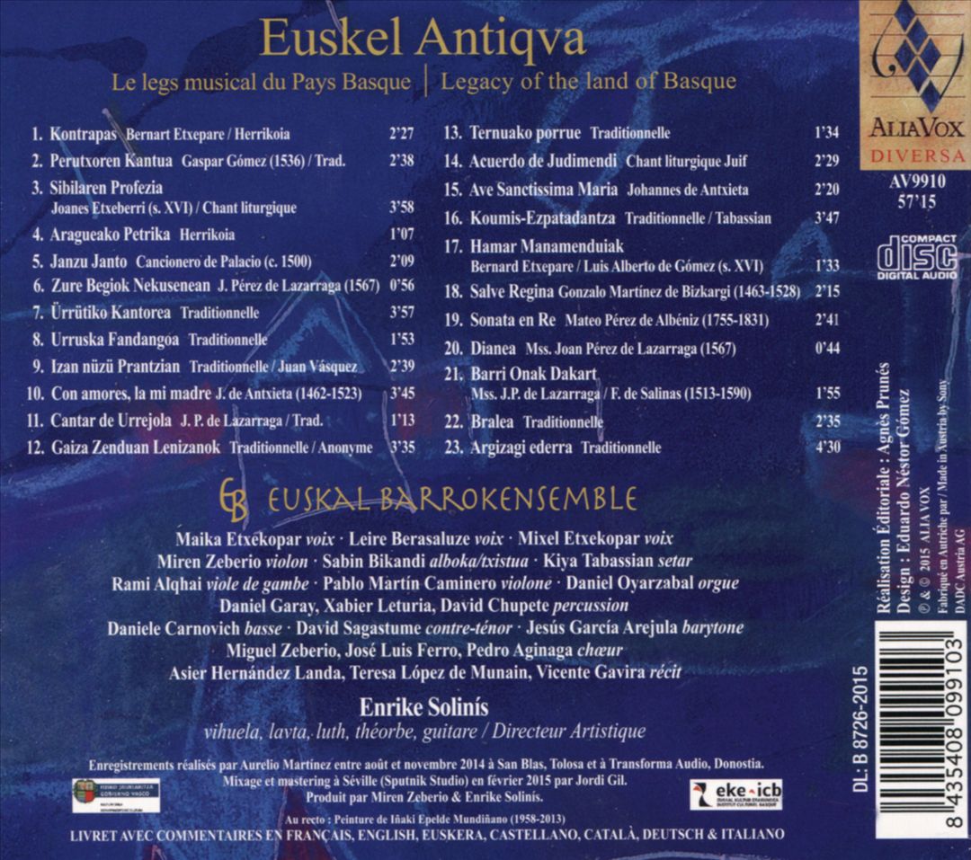 Euskel Antiqva: Legacy of the Land of Basque cover art