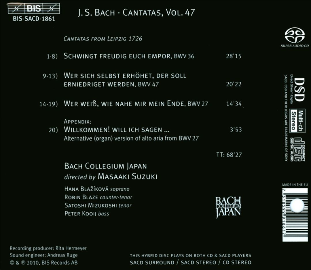 Bach: Cantatas, Vol. 47 cover art