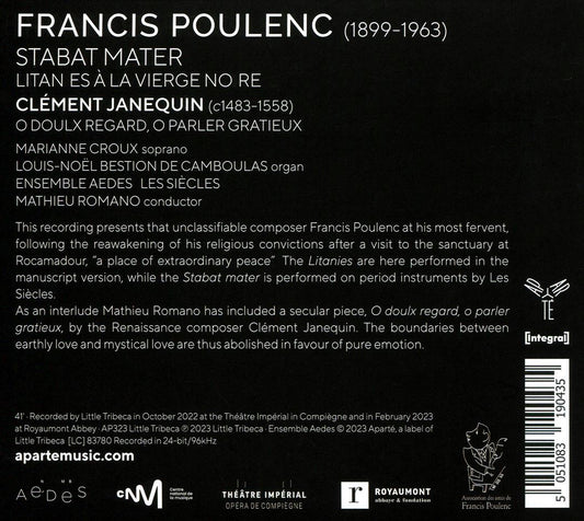 Poulenc: Stabat Mater; Litanies à la Vierge noire cover art