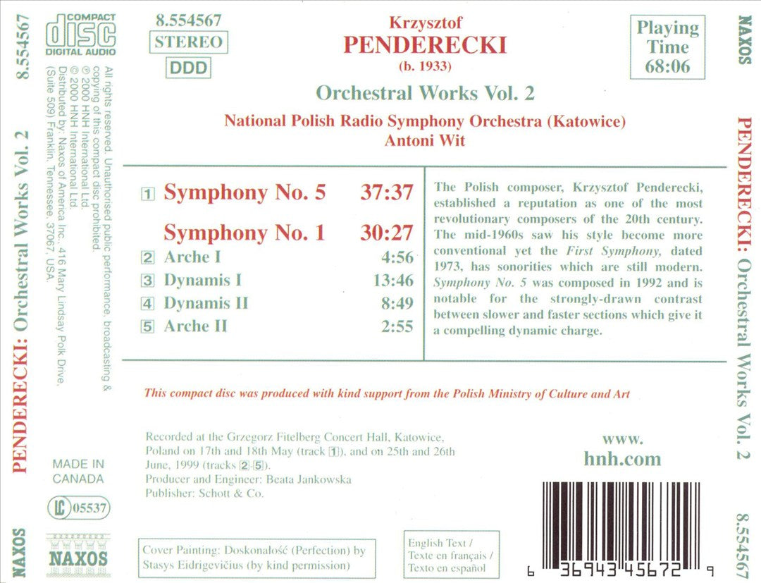 Penderecki: Orchestral Works, Vol. 2 cover art