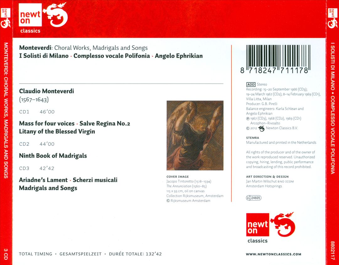 Monteverdi: Mass for Four Voices cover art