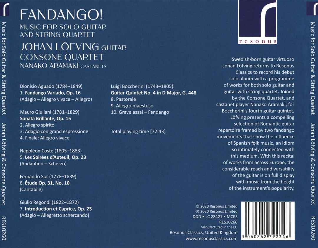 Fandango!: Music for Solo Guitar and String Quartet cover art