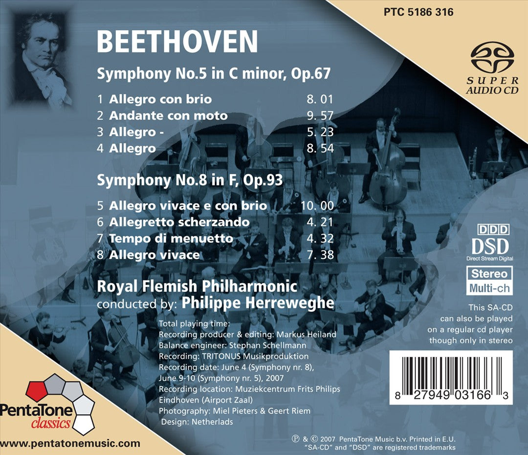 Beethoven: Symphonies Nos. 5 & 8  cover art