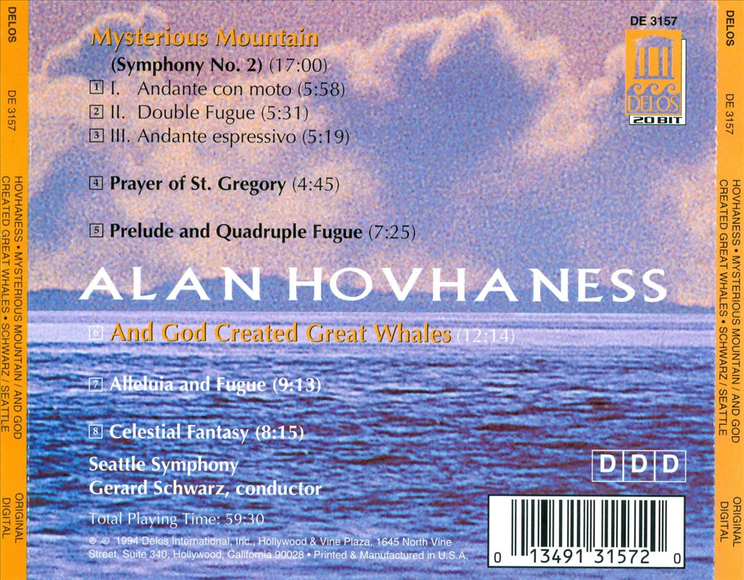 Hovhaness: Mysterious Mountain; And God Created Great Whales cover art