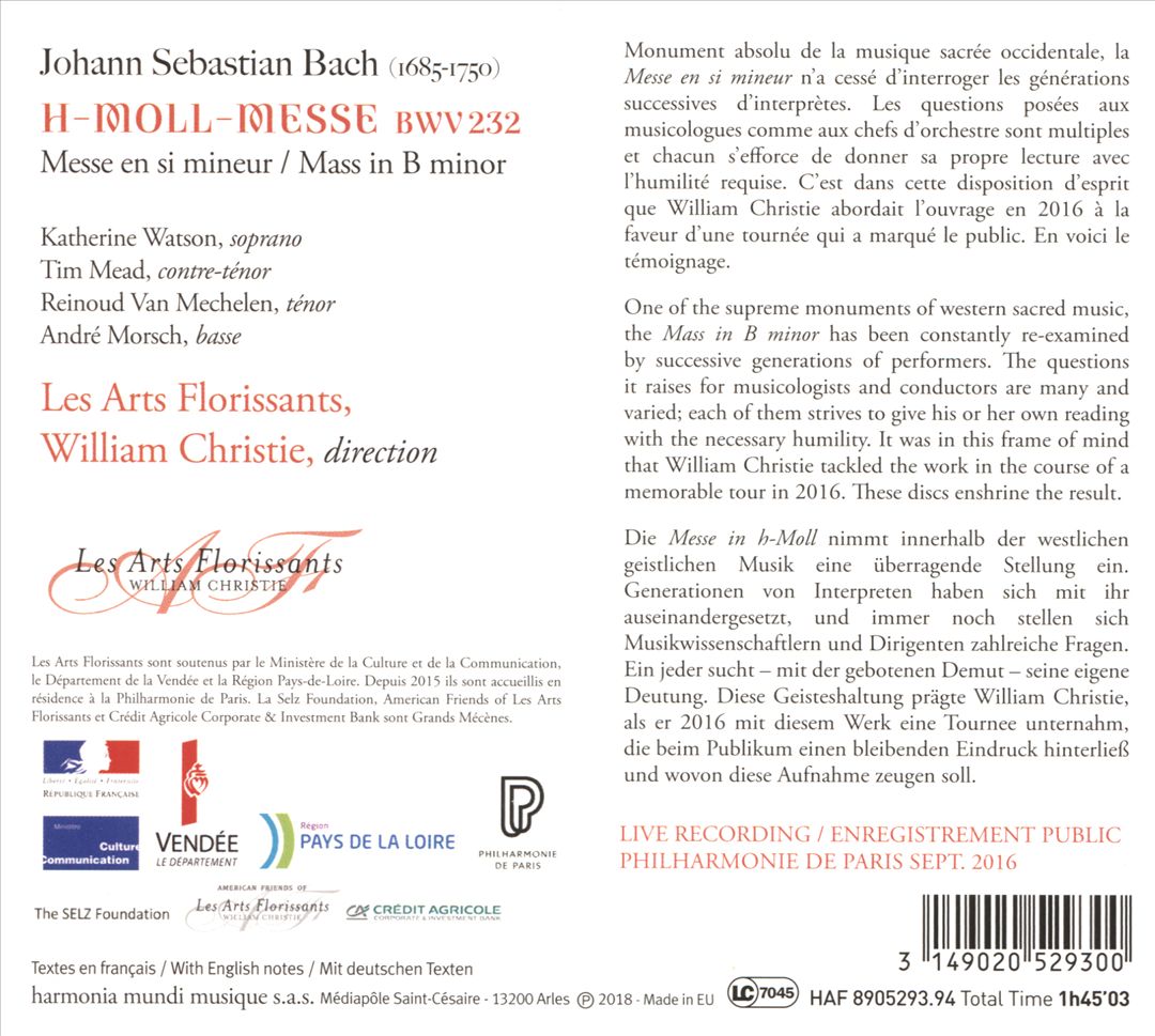 J.S. Bach: Mass in B minor cover art