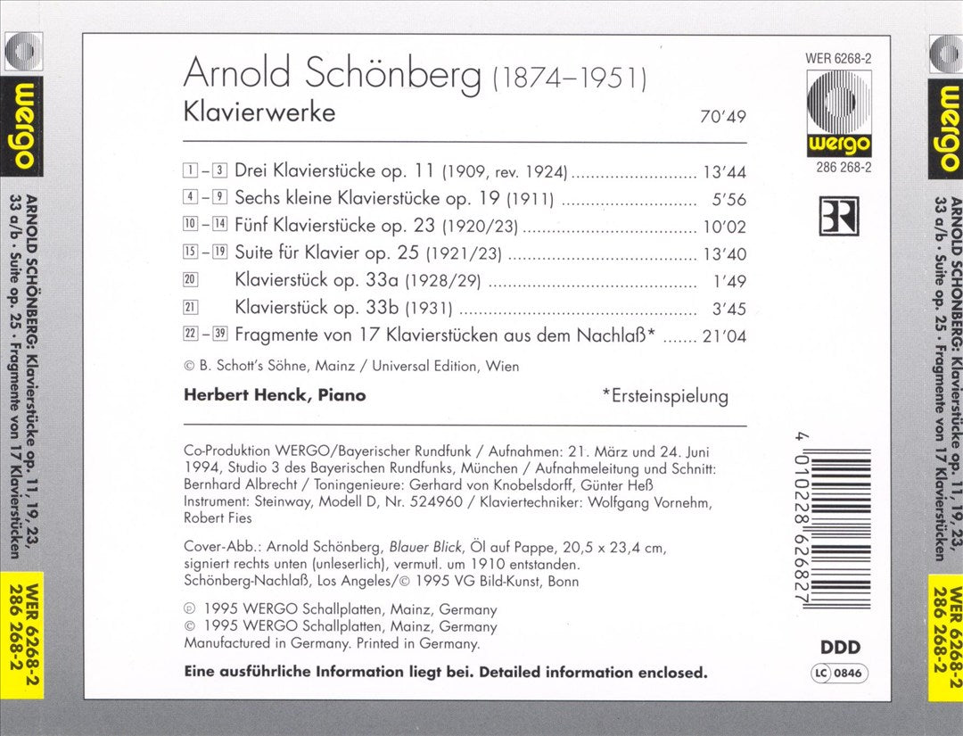 Schoenberg: Piano Works cover art