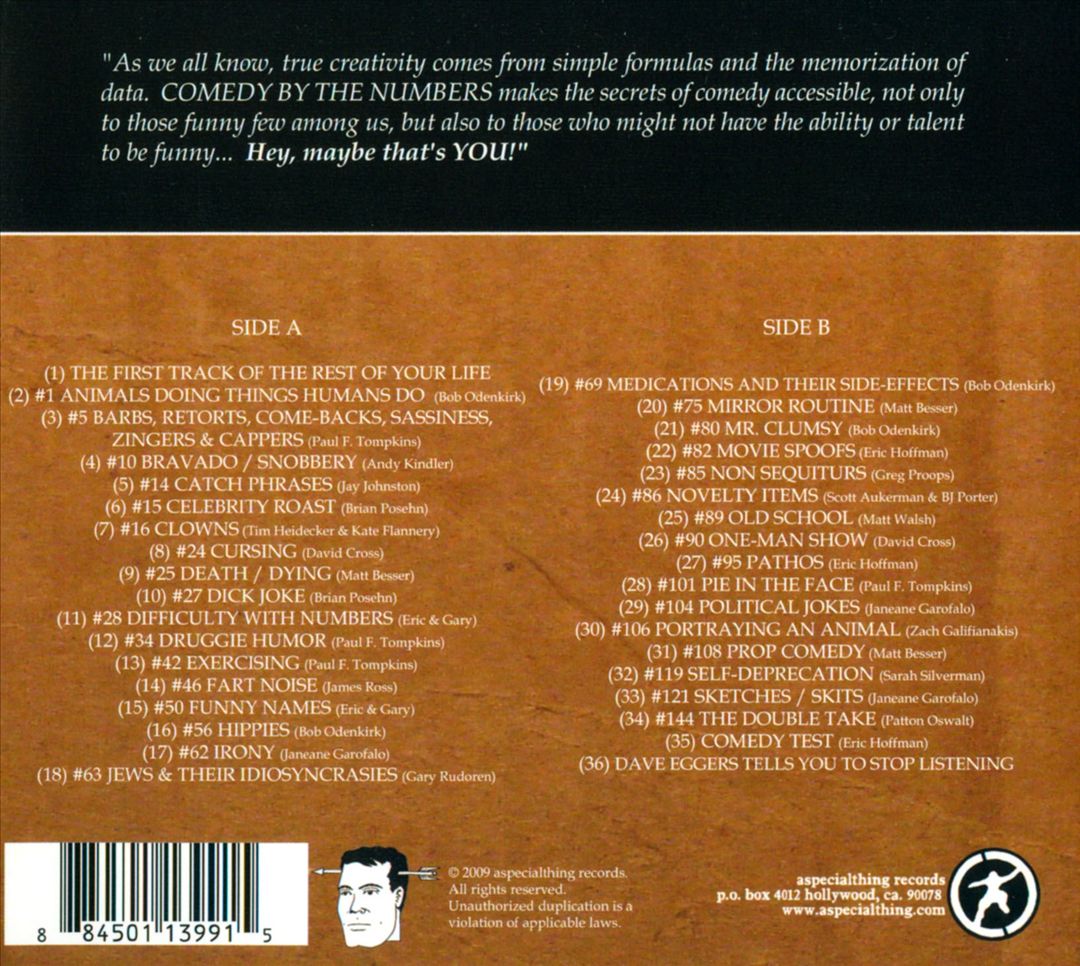 McSweeney's Comedy By the Numbers: The Book-On-Tape: The CD! cover art