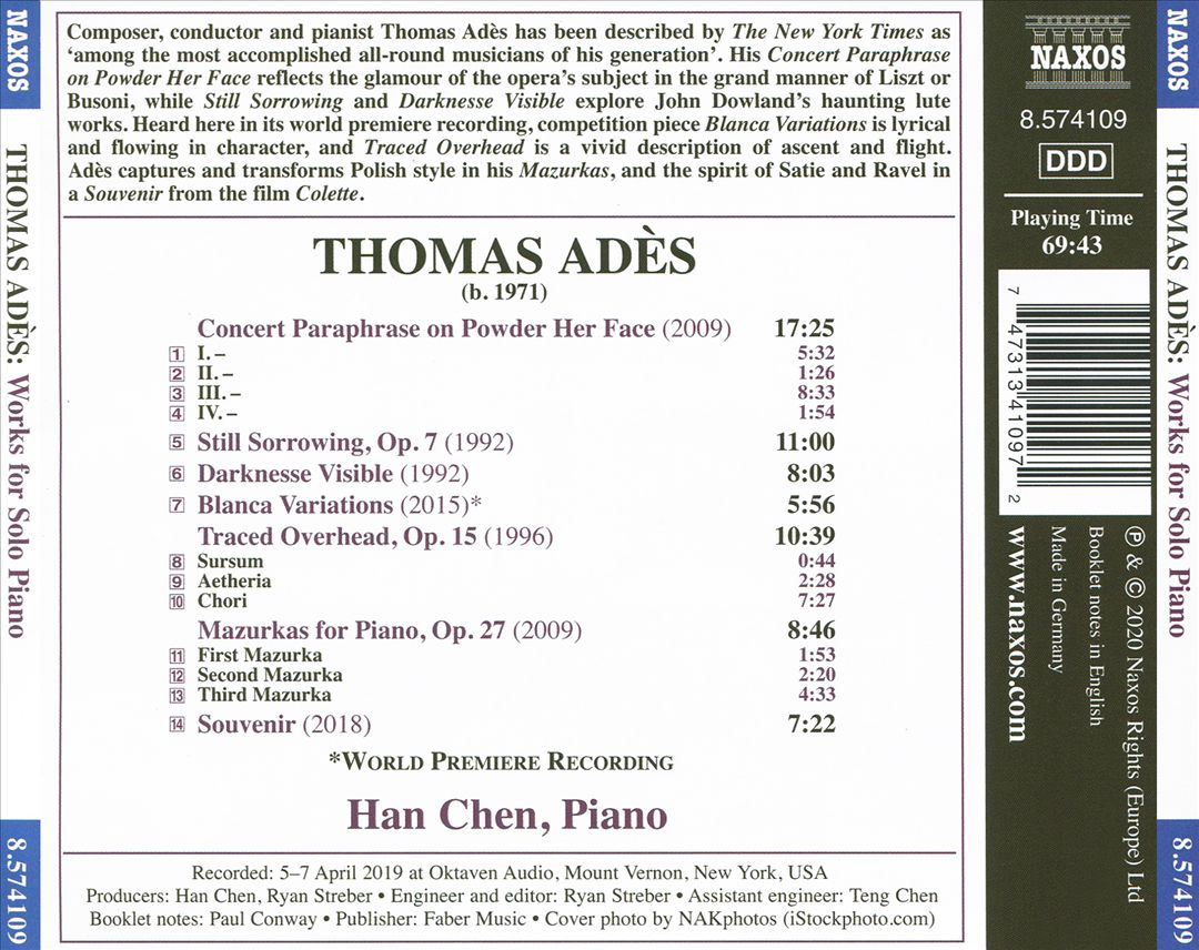 Thomas Adès: Works for Solo Piano cover art