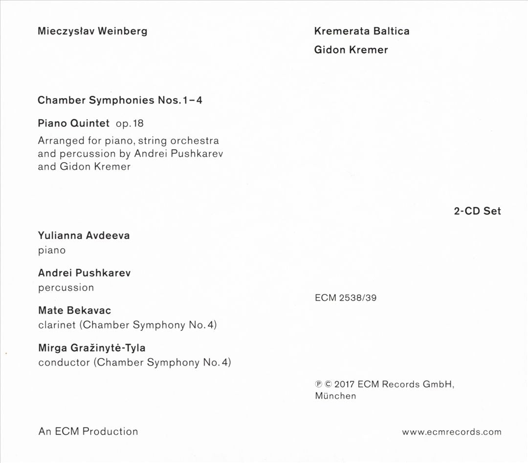 Mieczyslaw Weinberg: Chamber Symphonies; Piano Quintet cover art