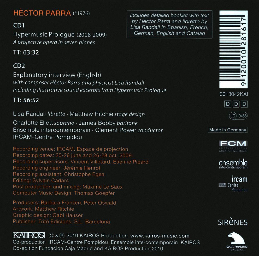 Hèctor Parra: Hypermusic Prologue cover art