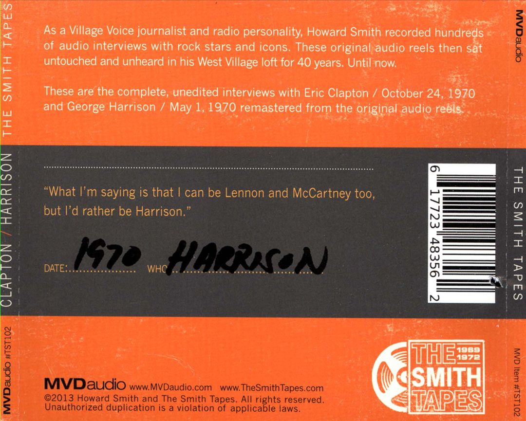 Smith Tapes: Clapton/Harrison cover art