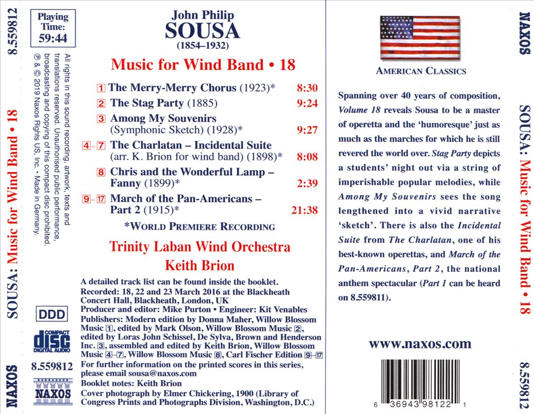 John Philip Sousa: Music for Wind Band, Vol. 18 cover art