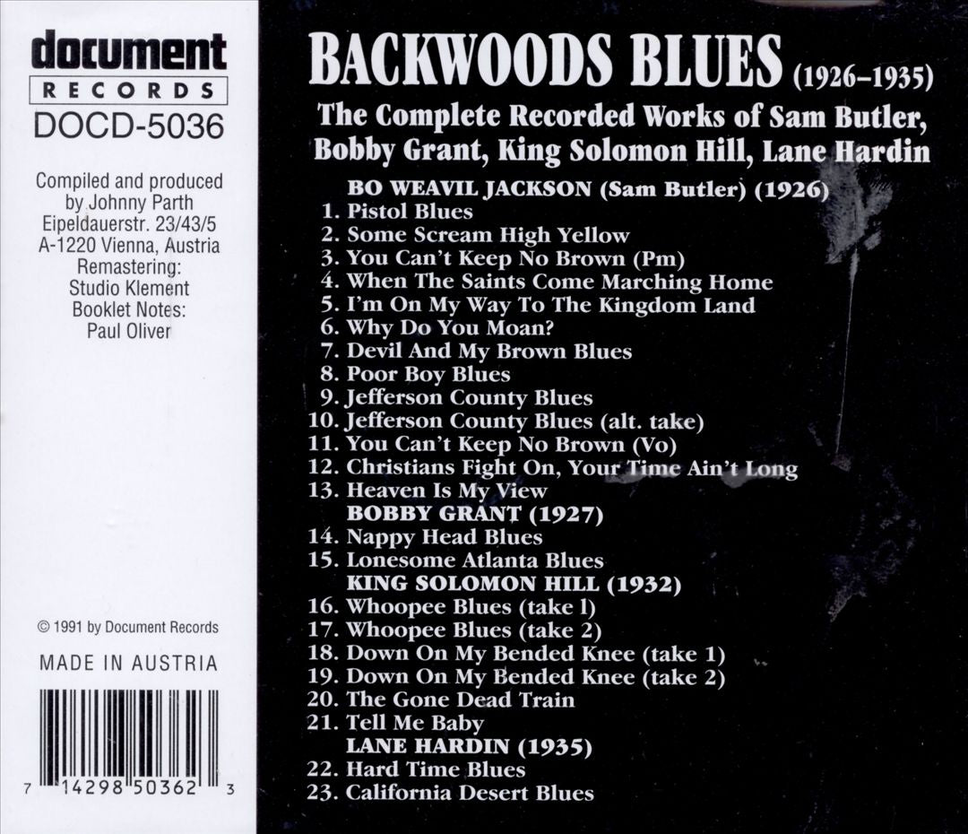Backwood Blues 1926-1935 cover art