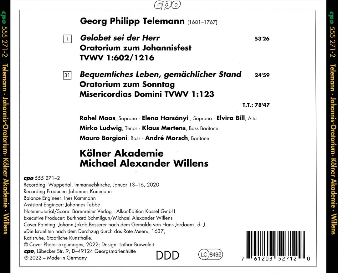 Georg Philipp Telemann: Johannis-Oratorium cover art