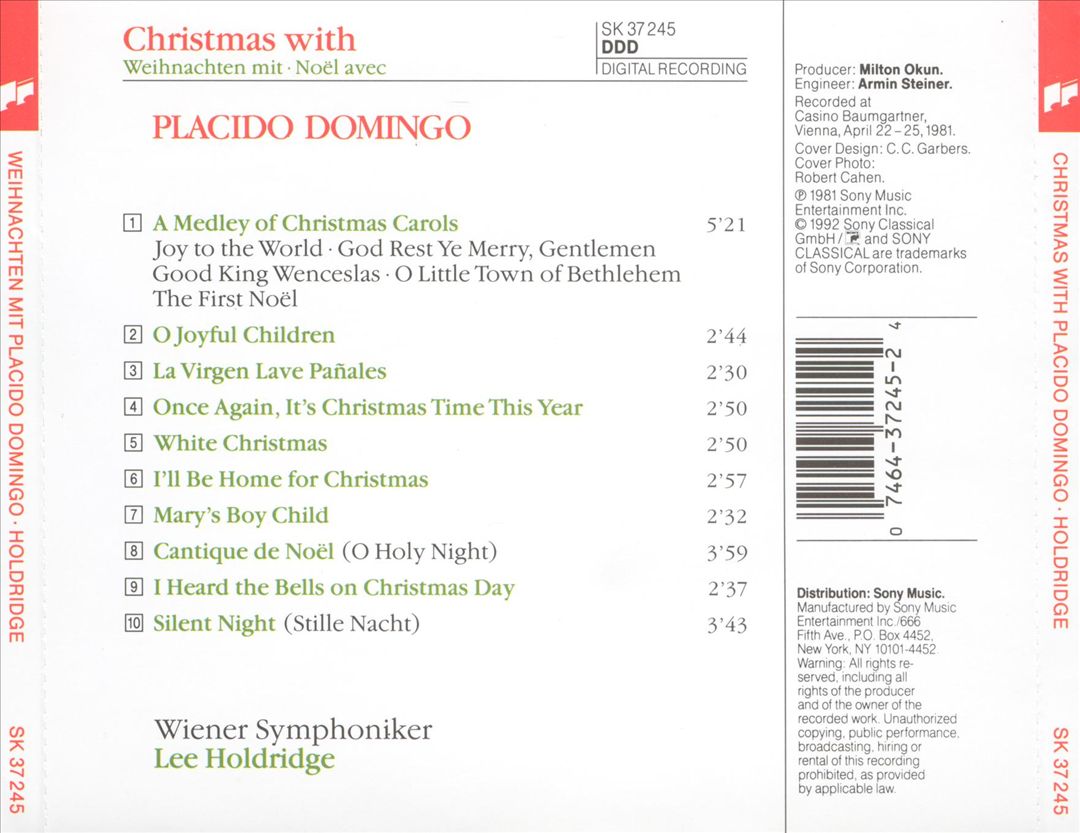 Christmas with Placido Domingo cover art