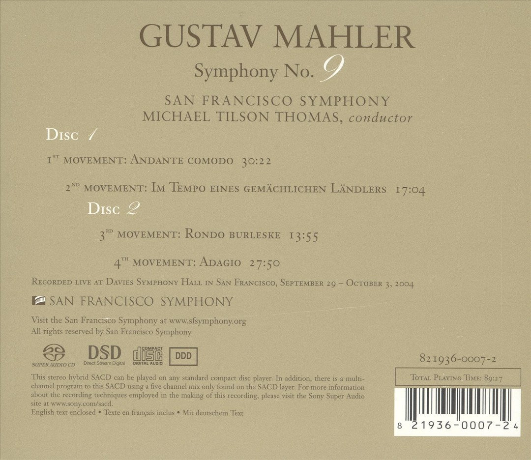 Mahler: Symphony No. 9 cover art