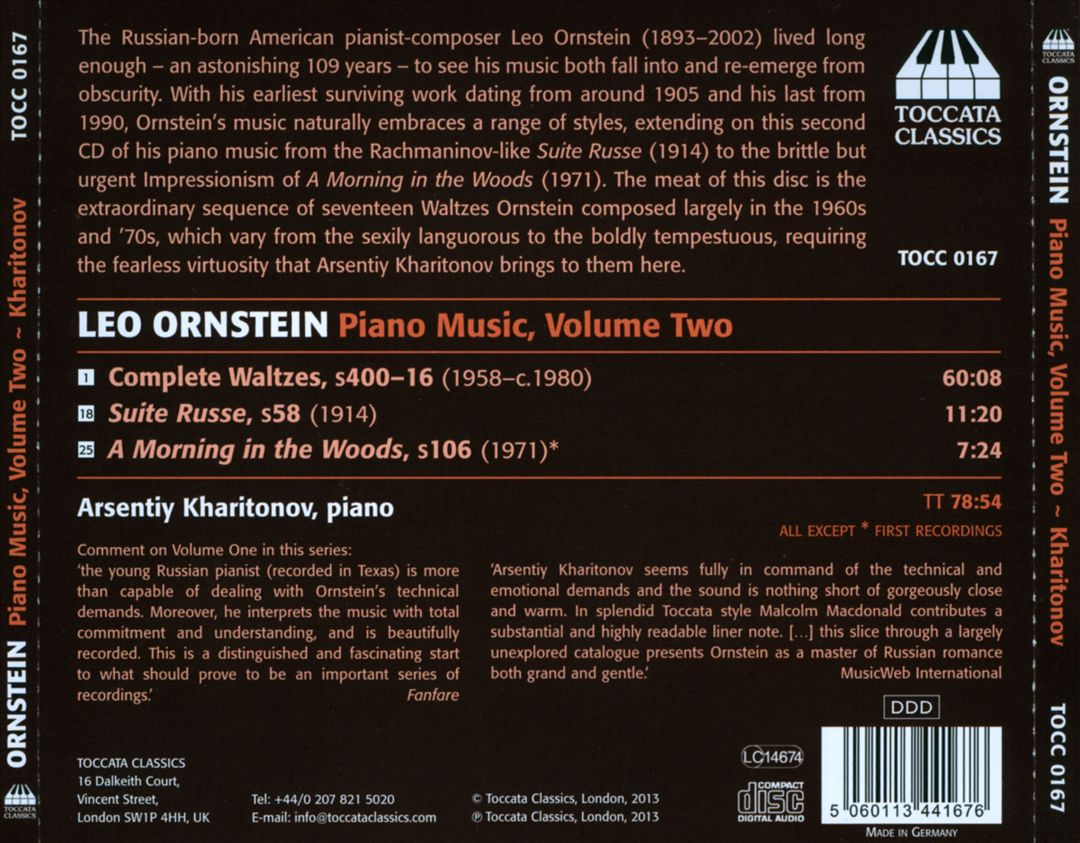Leo Ornstein: Piano Music, Vol. 2 cover art