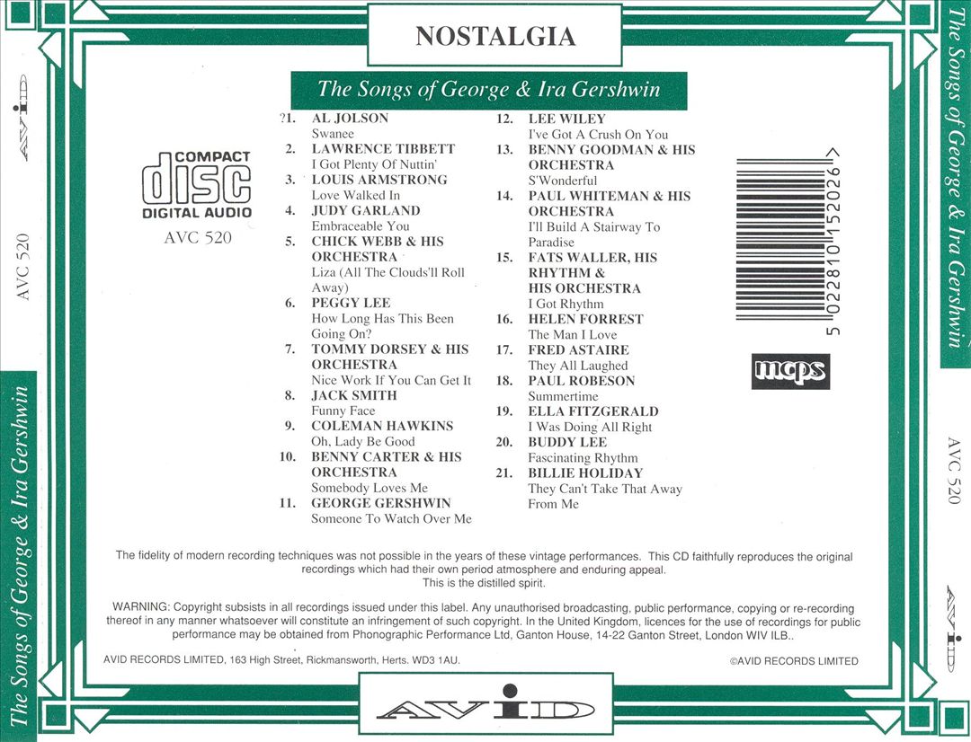 S'Wonderful! The Songs of George & Ira Gershwin cover art