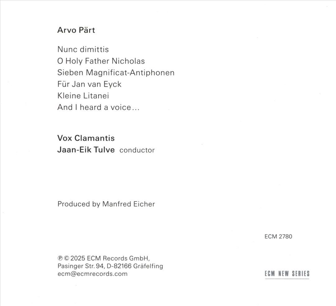 Arvo Pärt: And I heard a voice cover art