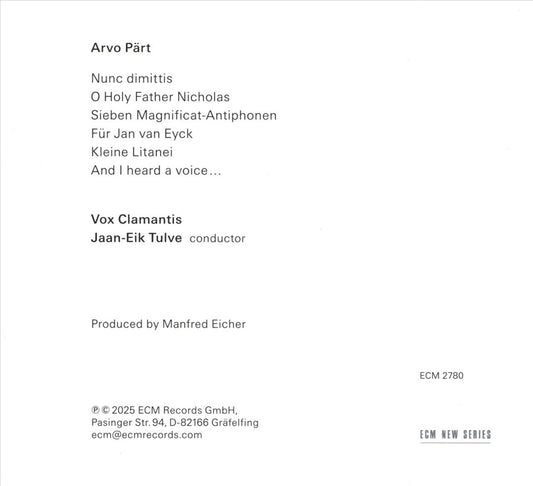 Arvo Pärt: And I heard a voice cover art