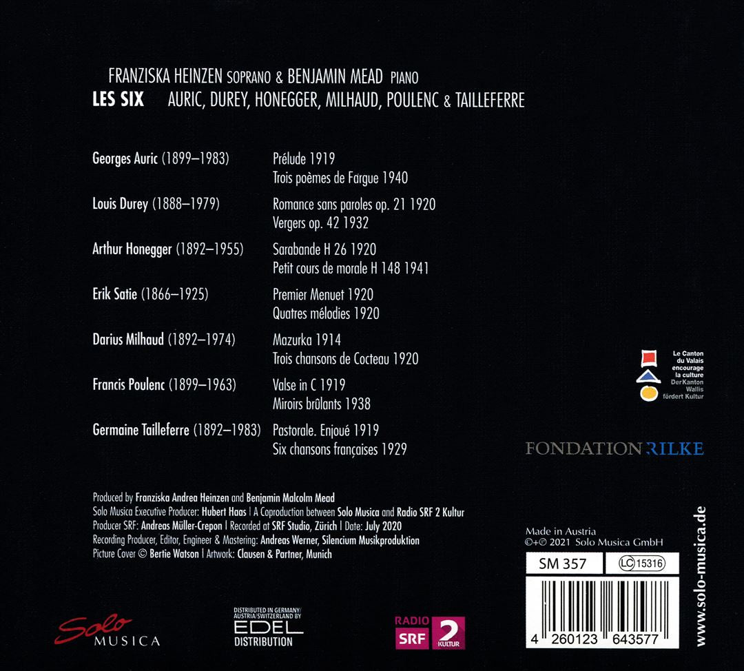 Six: Auric, Durey, Honegger, Milhaud, Poulenc & Tailleferre cover art