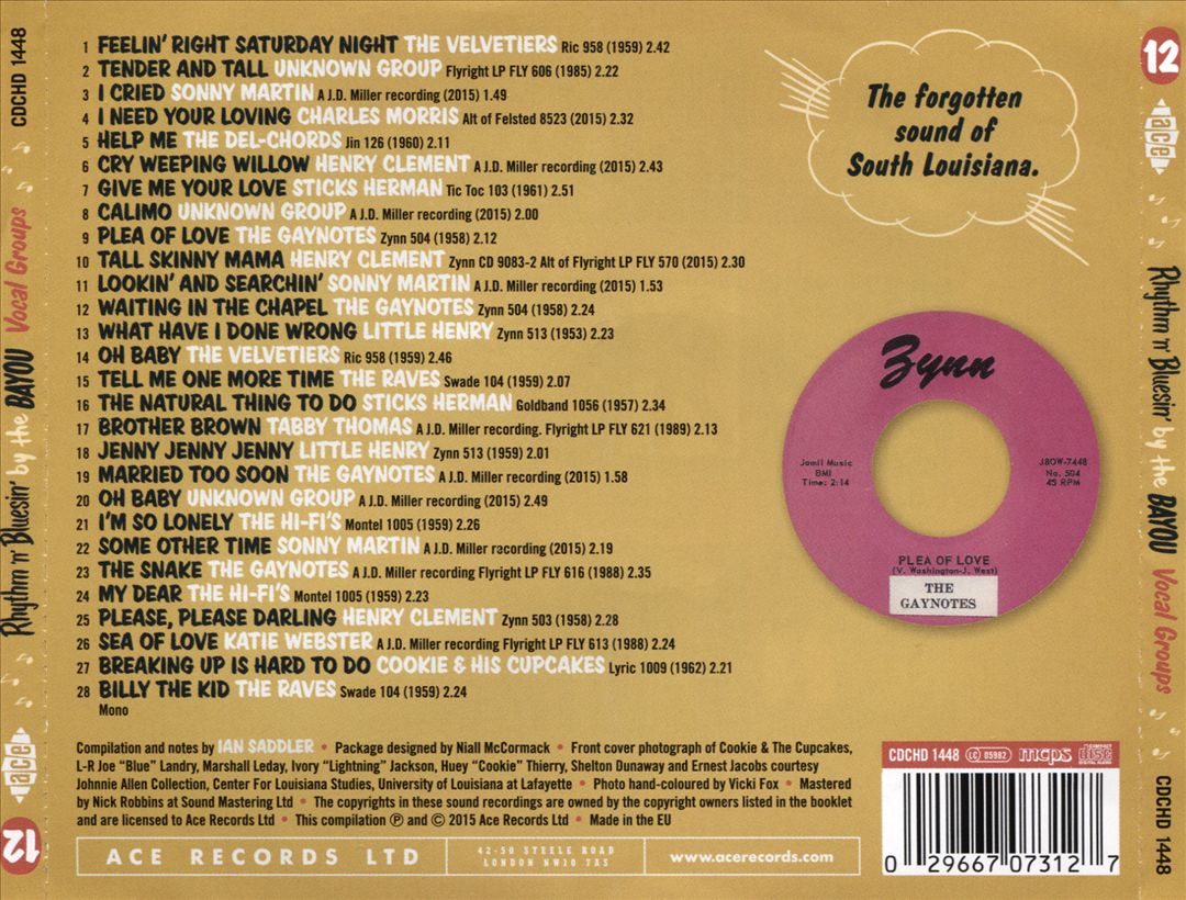 Rhythm 'n' Bluesin by the Bayou: Vocal Groups cover art