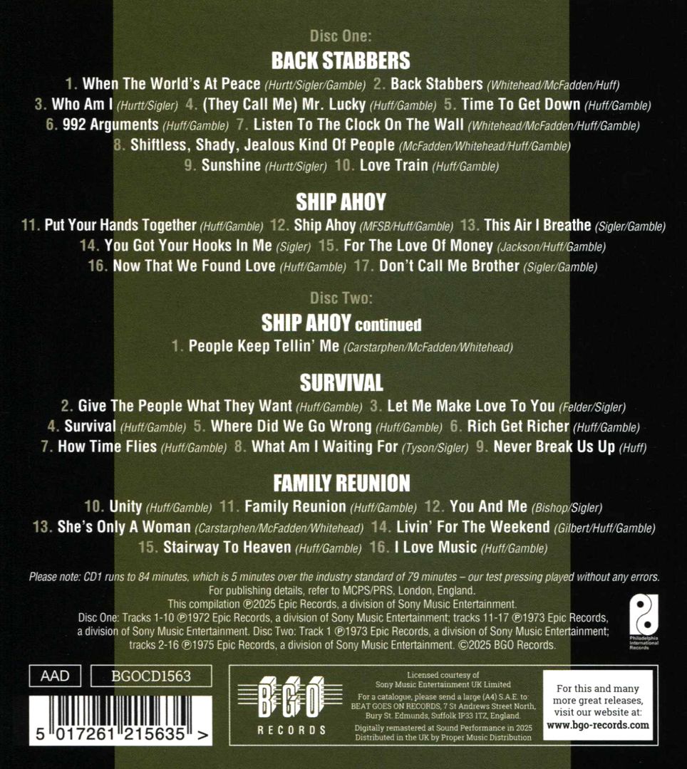 Back Stabbers/Ship Ahoy/Survival/Family Reunion cover art