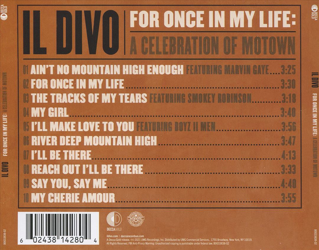 For Once in My Life: A Celebration of Motown cover art