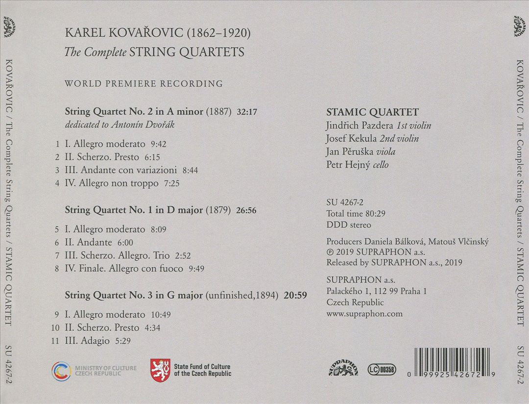 Karel Kovarovic: The Complete String Quartets cover art