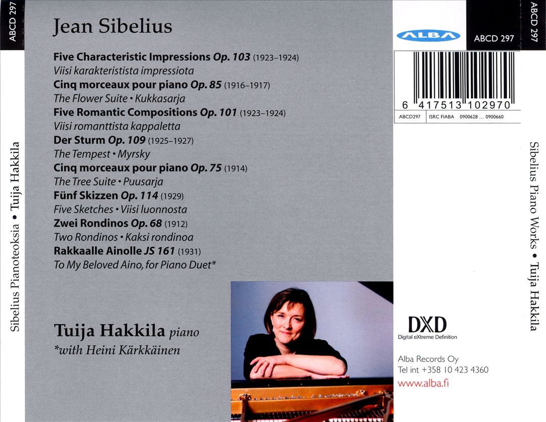 Sibelius: Intimate Landscapes for Piano cover art
