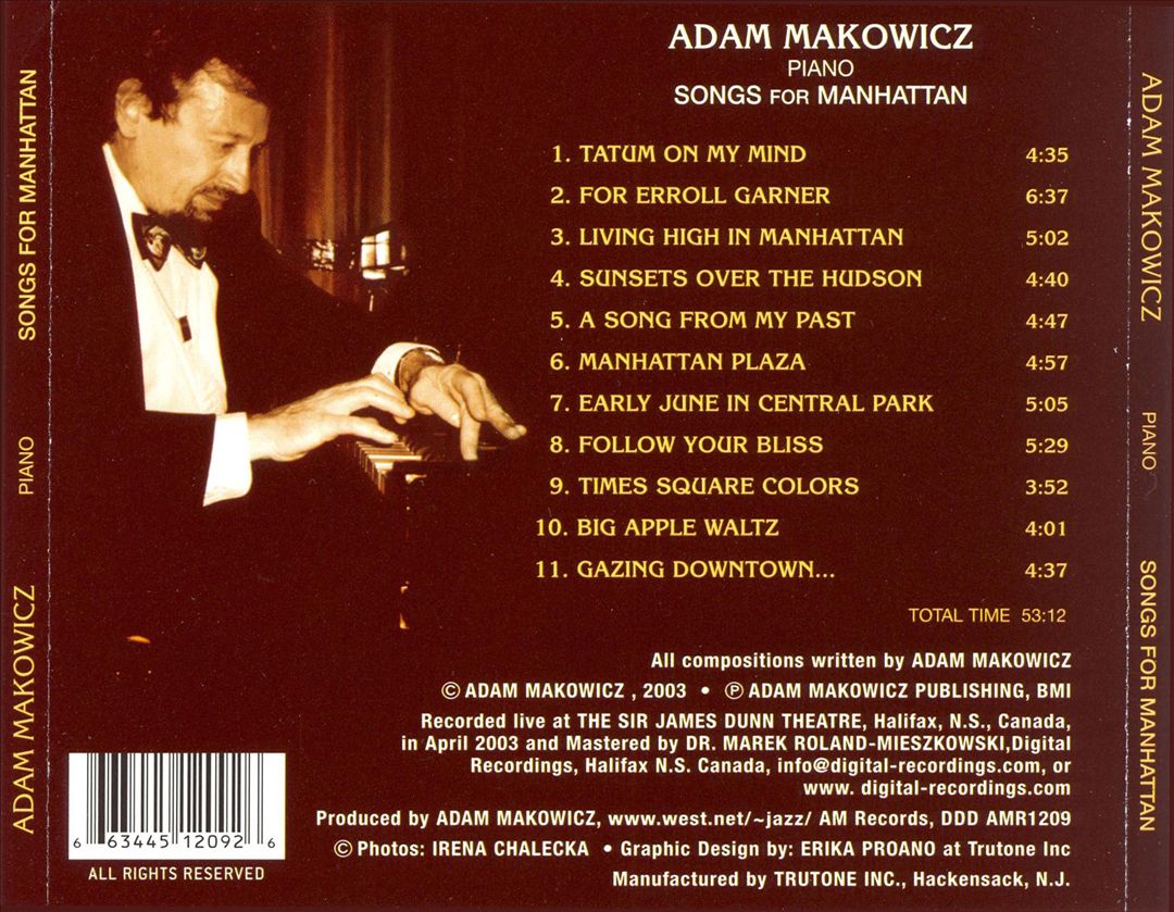 Songs for Manhattan cover art