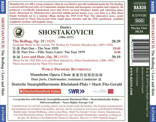 Shostakovich: The Bedbug; Love and Hate cover art