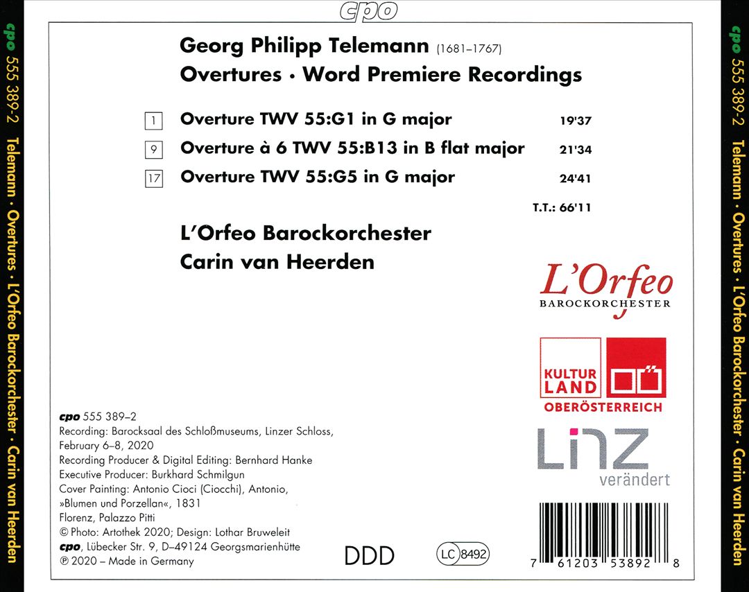 Georg Philipp Telemann: 3 Overture Suites cover art