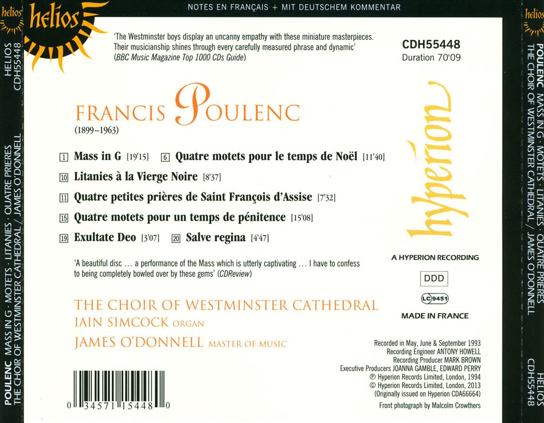 Poulenc: Mass in G cover art