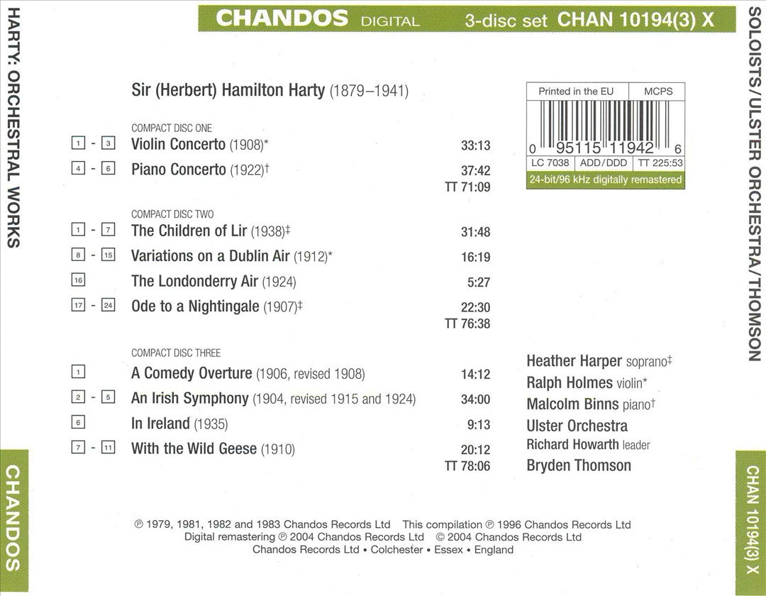 In Ireland: Orchestral Works by Sir Hamilton Harty cover art