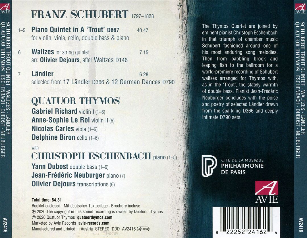 Schubert: Trout Quintet; Waltzes; Ländler cover art