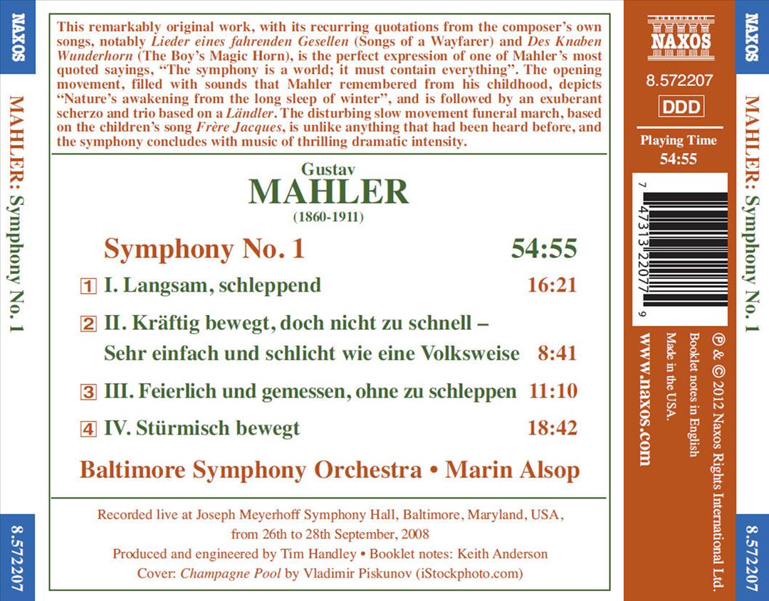 Mahler: Symphony No. 1 cover art